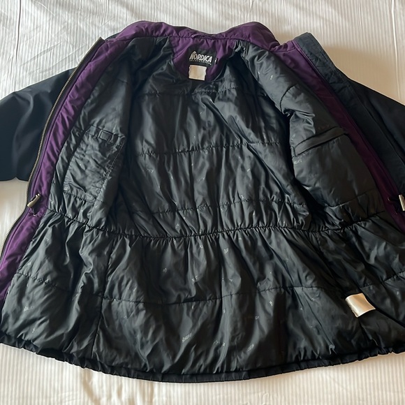 Vintage Nordica Ski Jacket Black Purple Size 8 Large - Picture 5 of 16